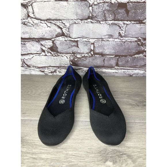 Rothys The Flat Black Knit Fabric Round Toe Ballet Flats Women’s Sz 8.5M US/39EU - Picture 11 of 16